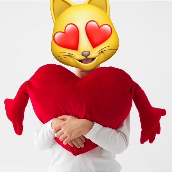 IKEA Other - 16x40” Red Heart-Shaped Plush Pillow CUSHION Valentine’s Day I love you new ❤️